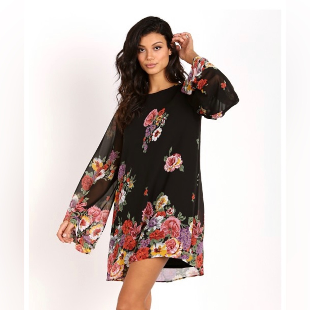 Show Me Your MuMu Black Floral Mini Dress